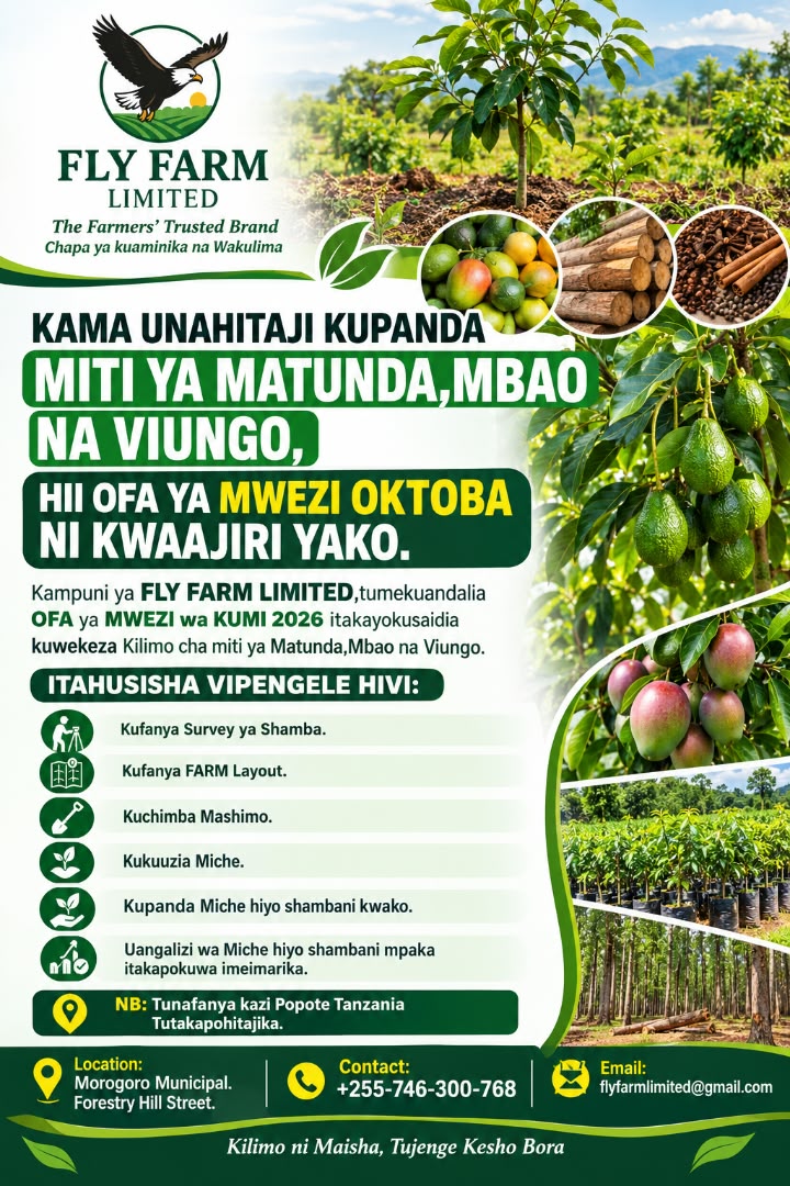 KAMA UNAHITAJI KUPANDA MITI YA MATUNDA, MBAO, NA VIUNGO